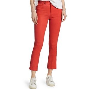 NWT Rag & Bone Hana Cropped Leather Pant in Red sz26